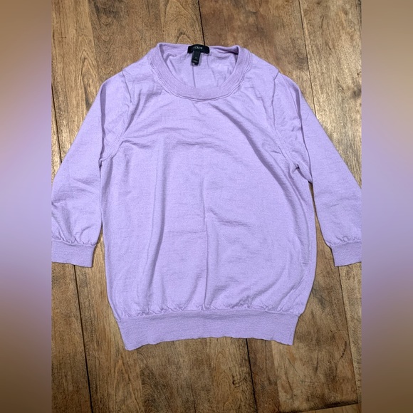 J. Crew Tops - JCrew purple 3/4 sleeve sweater
